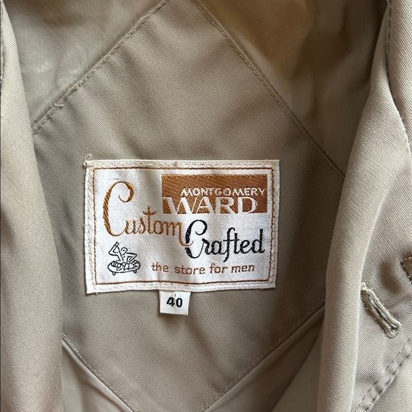 Vtg Montgomery Ward men’s short safari style trench coat - Picture 2 of 5